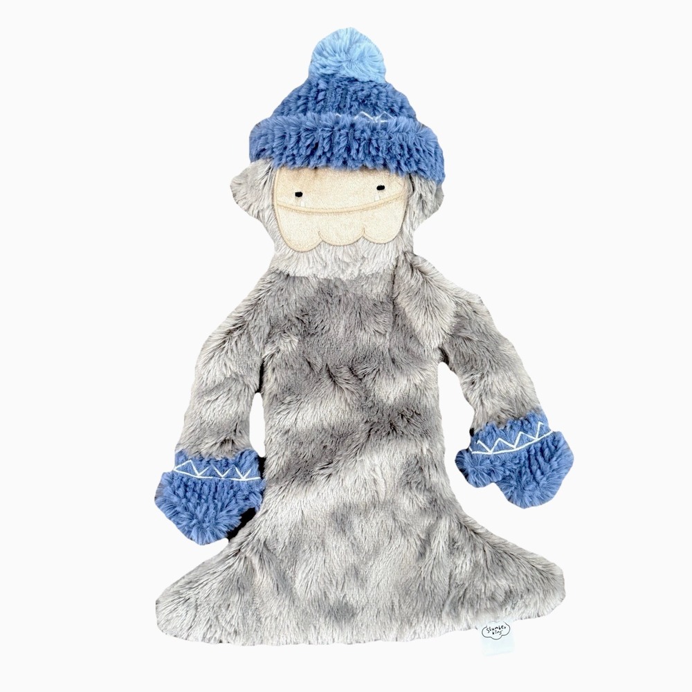Slumberkins Yeti‎ Shine Bright Gray Blue Gloves Bigfoot Blanket Lovey Plush 16"